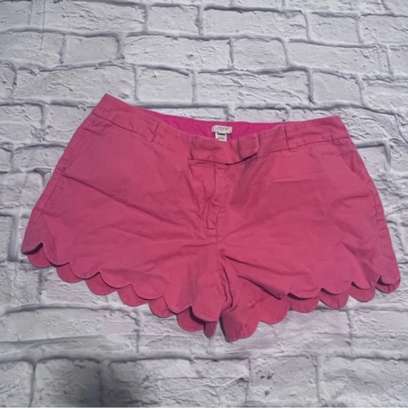 J. Crew Scallop Shorts Cute Casual Everyday Pink Shorts Size 14‎ - Picture 1 of 4